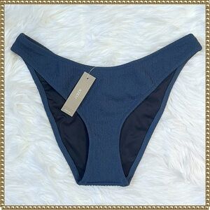 J Crew Blue Textured Swim Bikini Bottoms Medium NWT